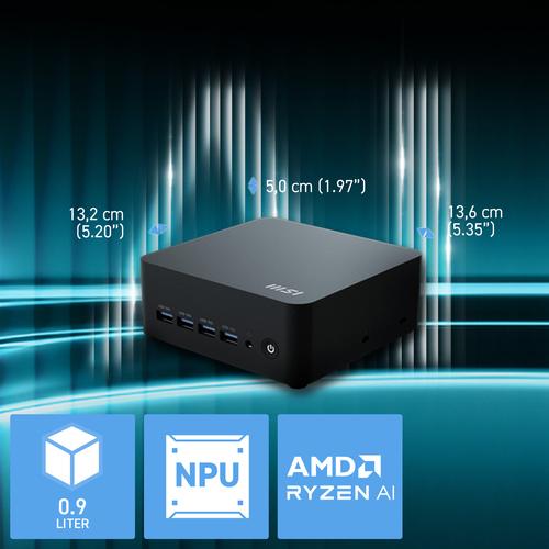 MSI Cubi Z AI 8M AMD Ryzen 7 8845HS Barebone 0.9L sized PC Zwart AMD SoC 3,8 GHz Ingebouwde luidsprekers - Image 10