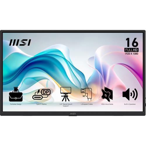 MSI PRO MP165 E6 Draagbare televisie en monitoor Draagbare monitor Zwart 39,6 cm (15.6") LED 1920 x 1080 Pixels - Image 1