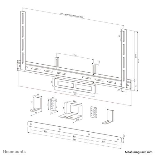 Neomounts AV2-500WH Videobar kit 43-110" - VESA - max 10 kg - universeel - Image 10