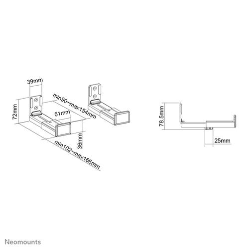 Neomounts AWL29-550BL1 Videobar/soundbar houder wand - max 15 kg - universeel - Image 8