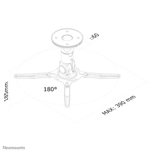 Neomounts BEAMER-C50 Beamer plafondbeugel - h 18,5 cm - full motion - Image 6