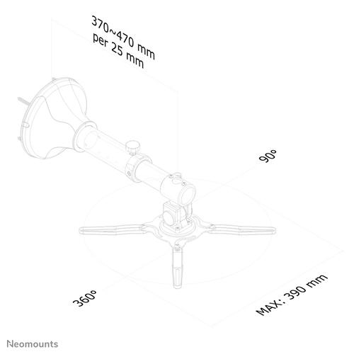 Neomounts BEAMER-W050BLACK Beamer muurbeugel - d 37-47 cm - full motion - Image 3