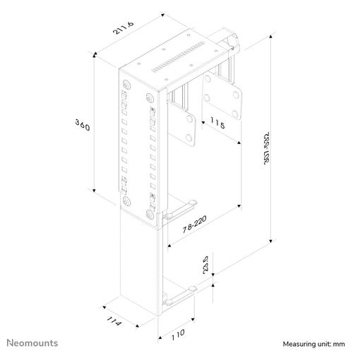 Neomounts CPU-D100BLACK CPU houder - max 30 kg - universeel - Image 3