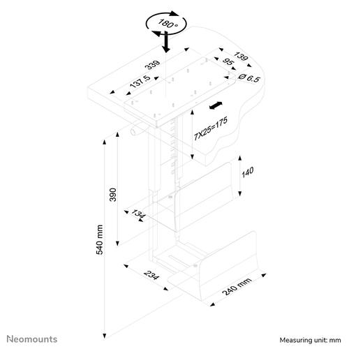Neomounts CPU-D250BLACK CPU houder - draaibaar - max 30 kg - universeel - Image 3