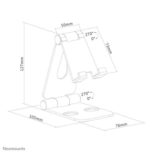 Neomounts DS10-160SL1 Telefoonstandaard tot 7" - opvouwbaar - universeel - Image 6