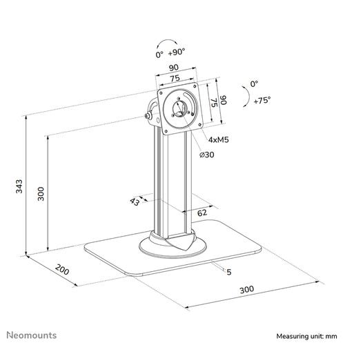 Neomounts DS15-631BL1 Tablet standaard bureau - max 3 kg - Image 5