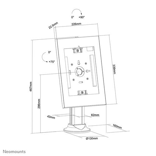 Neomounts DS15-640WH1 Tablet standaard bureau 9.7-11" - vergrendelbaar - Image 10