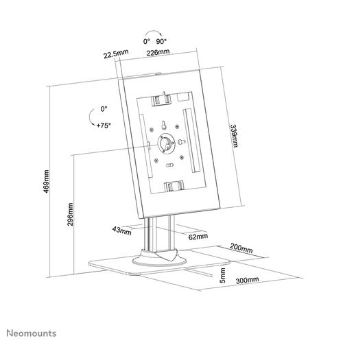 Neomounts DS15-650WH1 Tablet standaard bureau 9.7-11" - vergrendelbaar - Image 9