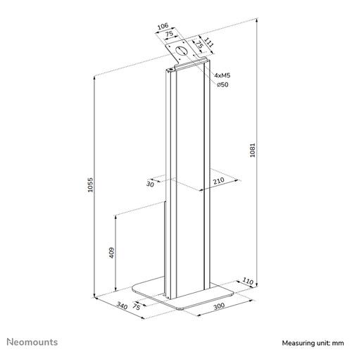 Neomounts FL15-628BL1 Tablet vloerstandaard - max 3 kg - vergrendelbaar - Image 3
