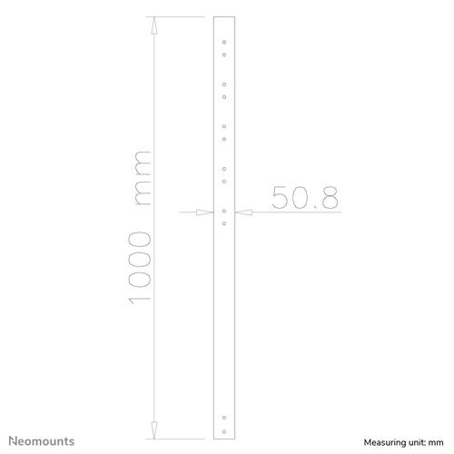 Neomounts FPMA-CP100BLACK Verlengbuis TV-beugel plafond - h 100 cm - Image 3