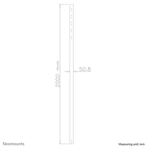 Neomounts FPMA-CP200BLACK Verlengbuis TV-beugel plafond - h 200 cm - Image 3