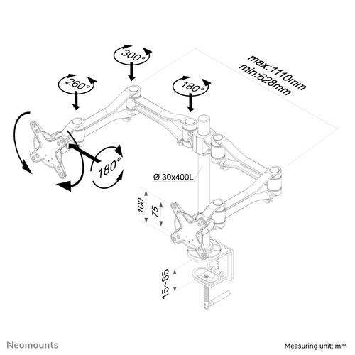 Neomounts FPMA-D1030D Monitorarm 10-24 - Image 3