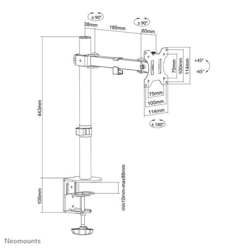 Neomounts FPMA-D540BLACK Monitorarm 13-32 - Image 7