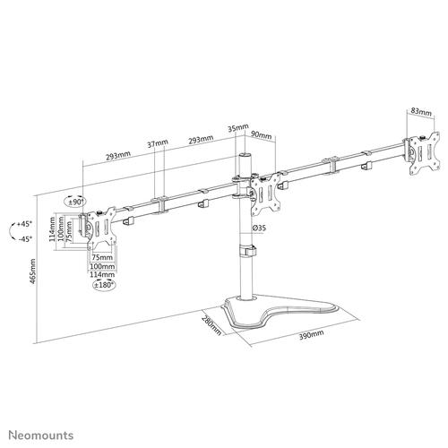 Neomounts FPMA-D550DD3BLACK Monitorstandaard 13-27 - Image 6
