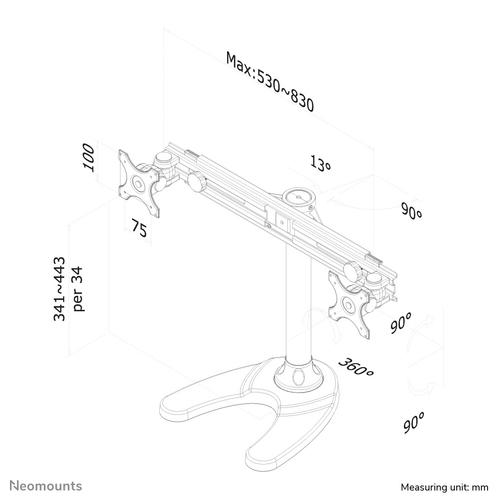 Neomounts FPMA-D700DD Monitorstandaard 19-30 - Image 3