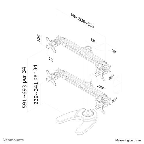 Neomounts FPMA-D700DD4 Monitorstandaard 19-30 - Image 6