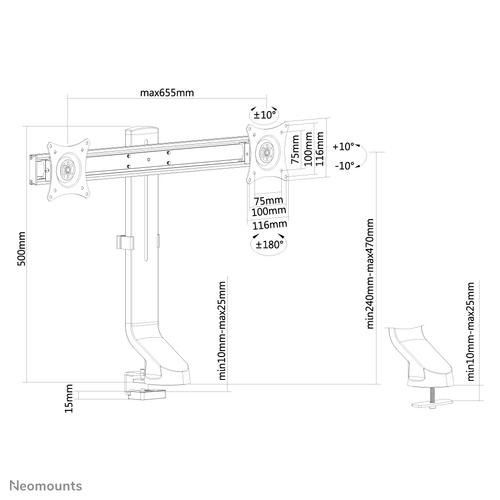 Neomounts FPMA-D860DBLACK Monitorarm 10-27 - Image 9