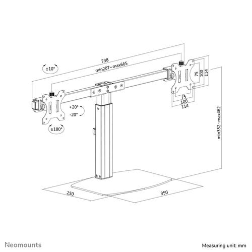 Neomounts FPMA-D865DBLACK Monitorstandaard 10-27" - gasveer - Image 7