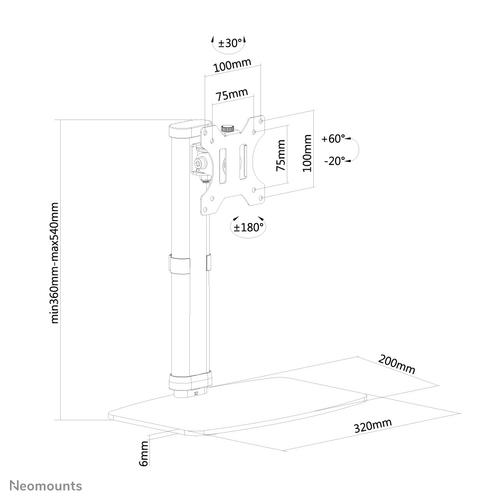 Neomounts FPMA-D890BLACK Monitorstandaard 10-30 - Image 3
