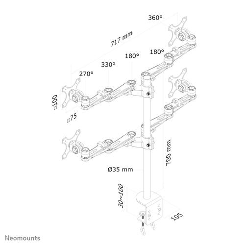 Neomounts FPMA-D935D4 Monitorarm 10-27 - Image 3
