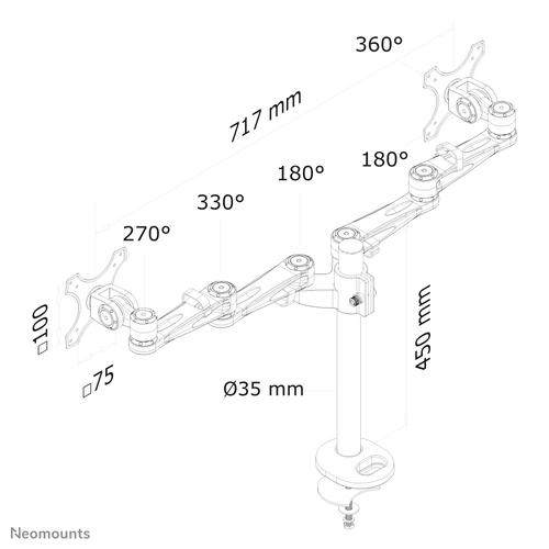 Neomounts FPMA-D935DG Monitorarm 10-27 - Image 6