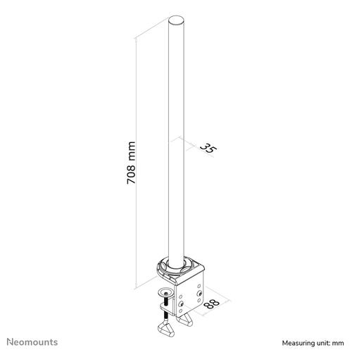 Neomounts FPMA-D935POLE Verlengbuis monitorarm - h 70 cm - Image 2