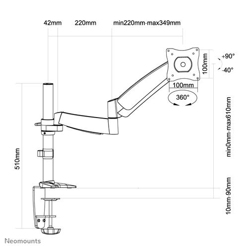 Neomounts FPMA-D950 Monitorarm 13-27" - gasveer - Image 3