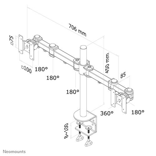Neomounts FPMA-D960D Monitorarm 10-27 - Image 7