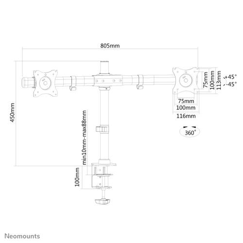 Neomounts FPMA-DCB100DBLACK Monitorarm 10-27 - Image 9