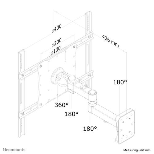 Neomounts FPMA-W960 Monitor/TV-beugel wand 23-52" - full motion - Image 6
