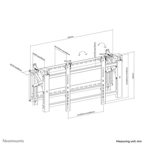Neomounts LED-VW2000BLACK Videowall muurbeugel 32-75" - pop-out - max 70 kg - Image 9