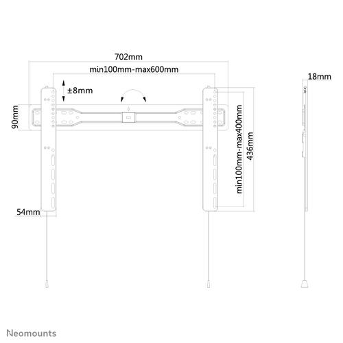 Neomounts LED-W600BLACK TV-beugel wand 37-75" - ultra-vlak - Image 8