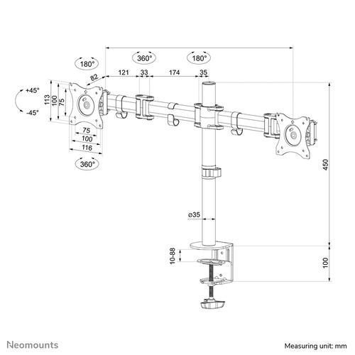 Neomounts NM-D135DSILVER Monitorarm 10-27 - Image 2