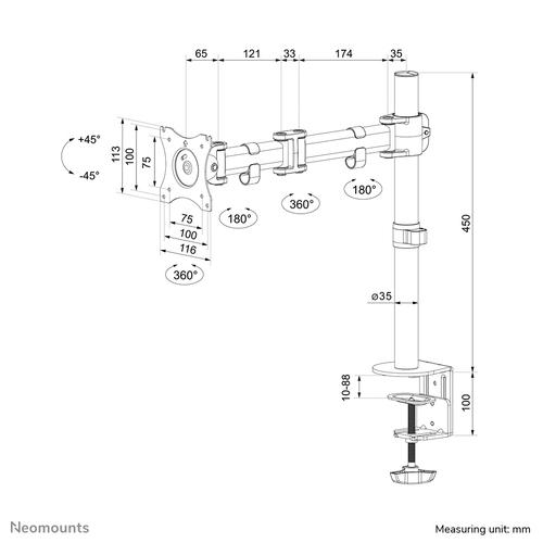 Neomounts NM-D135SILVER Monitorarm 10-30 - Image 9