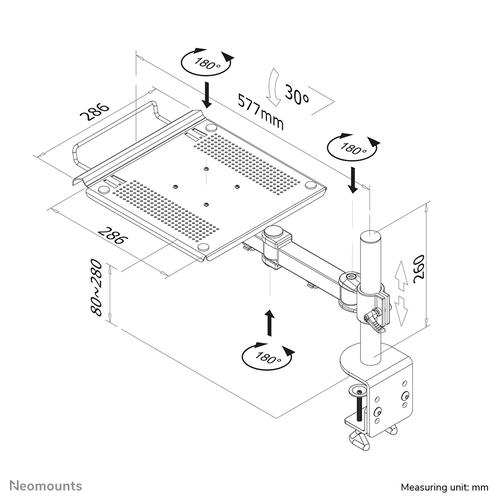 Neomounts NOTEBOOK-D100 Laptophouder monitorarm 10-22 - Image 3