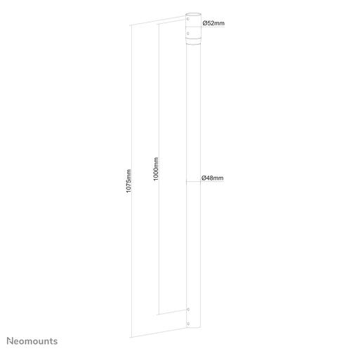 Neomounts NS-EP100BLACK Verlengbuis TV-beugel plafond - h 107,5 cm - Image 3