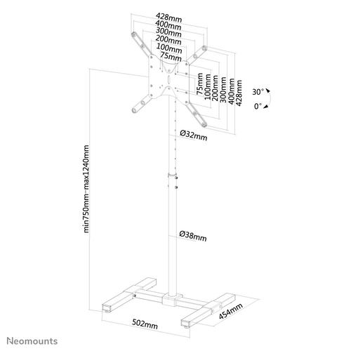 Neomounts NS-FS100BLACK Vloerstandaard 10-55 - Image 6