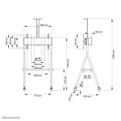 Neomounts NS-M1500BLACK TV trolley 32-65 - Image 3