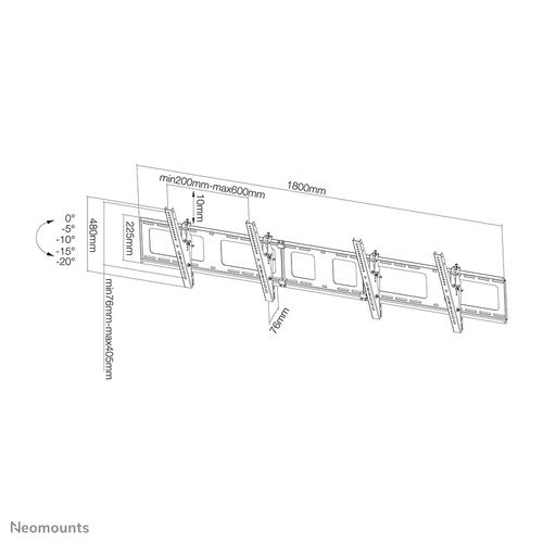 Neomounts NS-WMB200BLACK Menuboard muurbeugel 40-52" - kantelbaar - Image 3