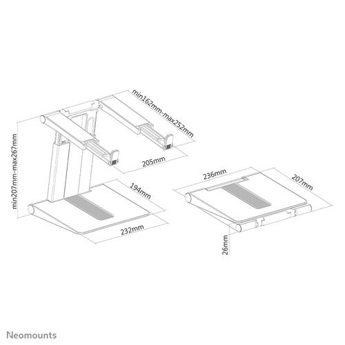 Neomounts NSLS200 Laptopstandaard 10-17" - hoogteverstelbaar - opvouwbaar - compact - universeel - Image 10