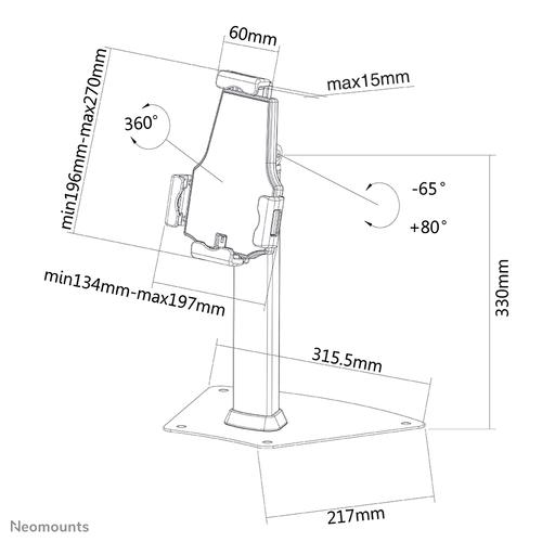 Neomounts TABLET-D150SILVER Tablet standaard bureau 7.9-10.5" - vergrendelbaar - universeel - Image 3