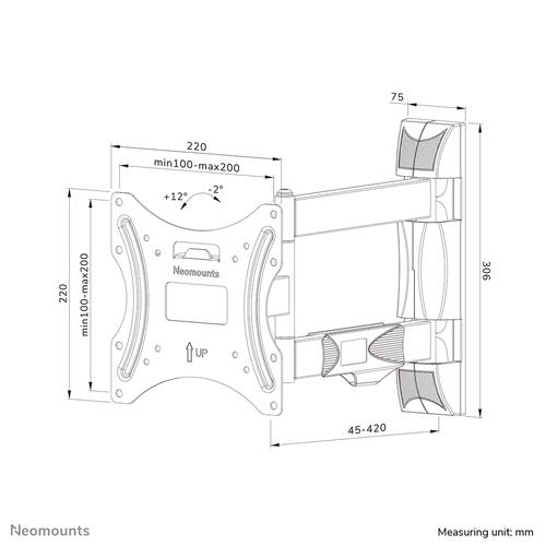 Neomounts WL40-550BL12 TV-beugel wand 32-55" - full motion - Easy Install - Image 9
