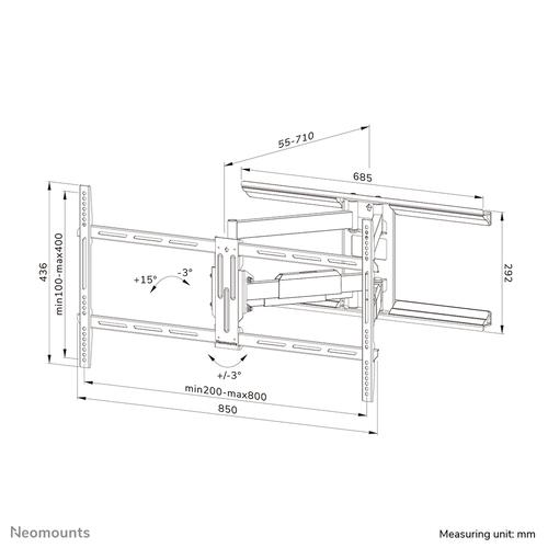Neomounts WL40-550BL18 TV-beugel wand 43-75" - full motion - Easy Install - Image 9