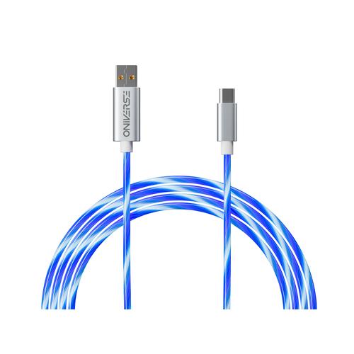 Oniverse ONICAB1-CTYPEC2-LED USB-kabel 2 m USB A USB C Blauw, Zilver - Image 1