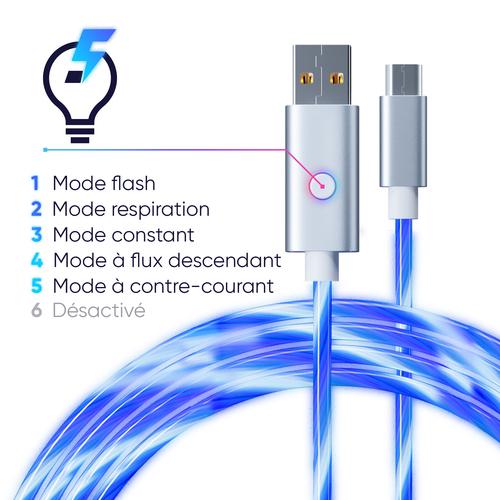 Oniverse ONICAB1-MICUSB2-WHT USB-kabel 2 m USB A Micro-USB B Blauw, Zilver - Image 3