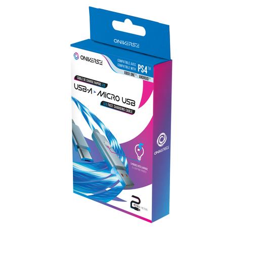 Oniverse ONICAB1-MICUSB2-WHT USB-kabel 2 m USB A Micro-USB B Blauw, Zilver - Image 7