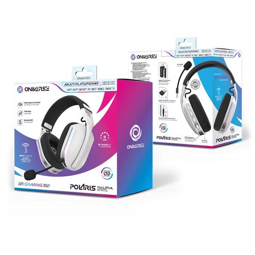 Oniverse Polaris Headset Bedraad en draadloos Hoofdband Gamen USB Type-C / USB Type-A Bluetooth Zwart, Wit - Image 3