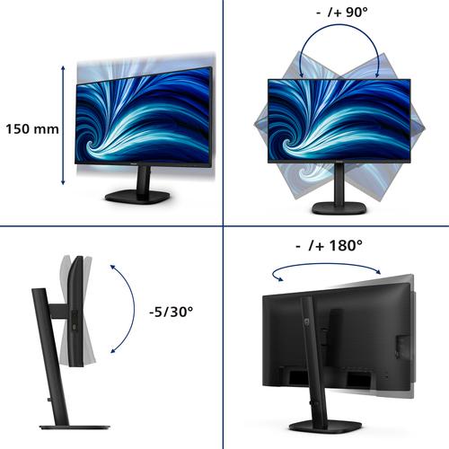 Philips 24B2U3601 computer monitor 60,5 cm (23.8") 2560 x 1440 Pixels Quad HD LCD Zwart - Image 5