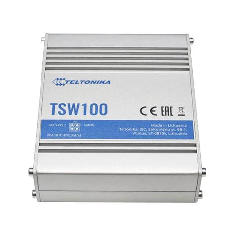 Teltonika TSW100 netwerk-switch Gigabit Ethernet (10/100/1000) Power over Ethernet (PoE) Blauw, Metallic - Image 1