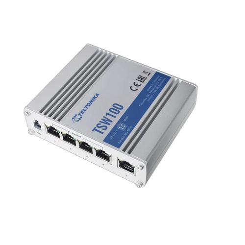 Teltonika TSW100 netwerk-switch Gigabit Ethernet (10/100/1000) Power over Ethernet (PoE) Blauw, Metallic - Image 2